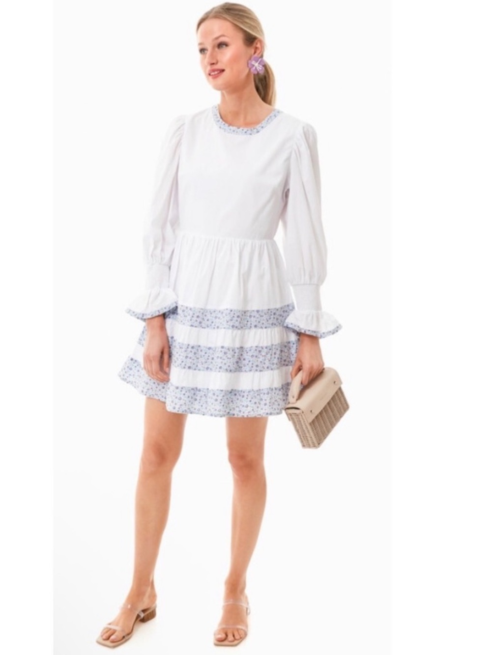 Tuckernuck Pomander Place Fran Floral Tiered Mini Dress. Size Medium.